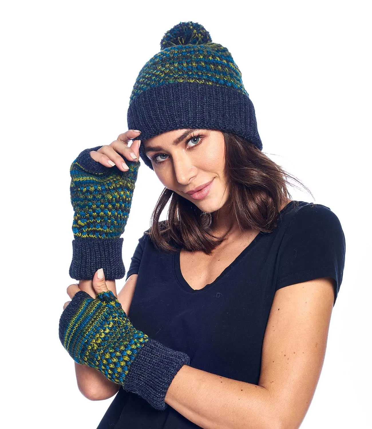Alpaca Gloves - Speckle - Forest