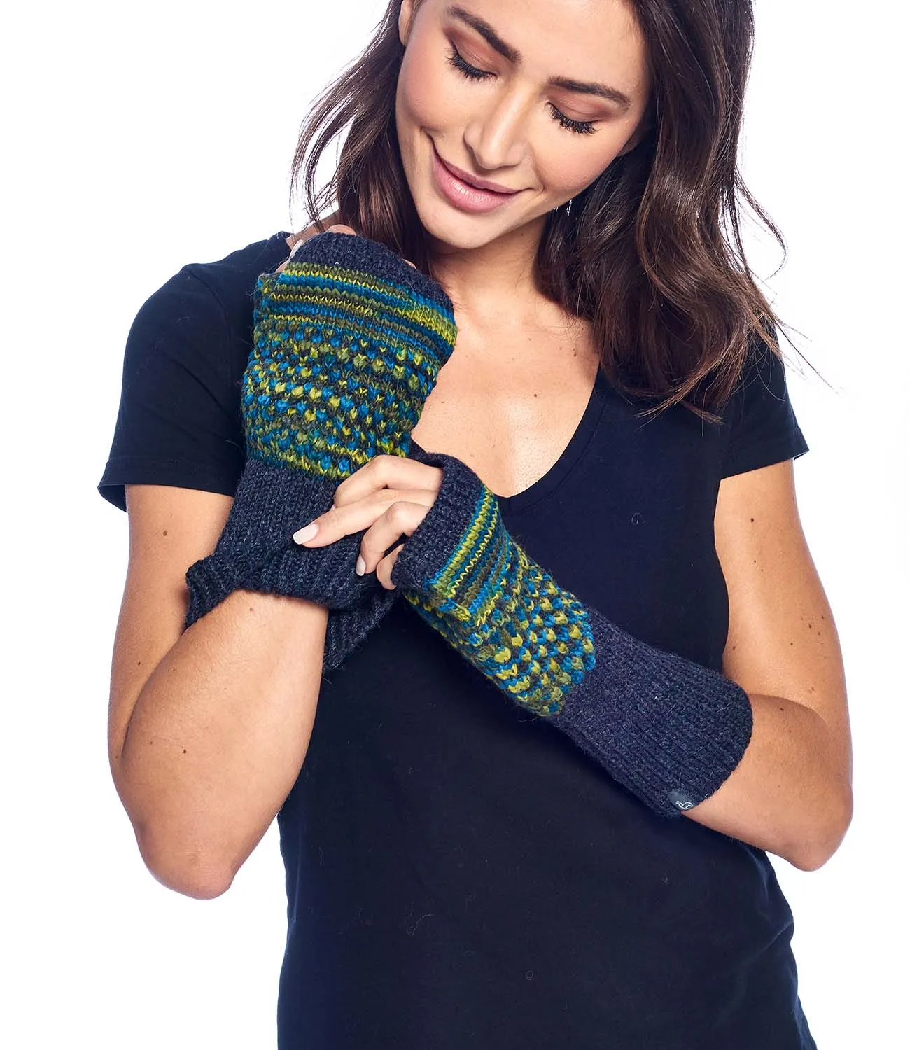 Alpaca Gloves - Speckle - Forest