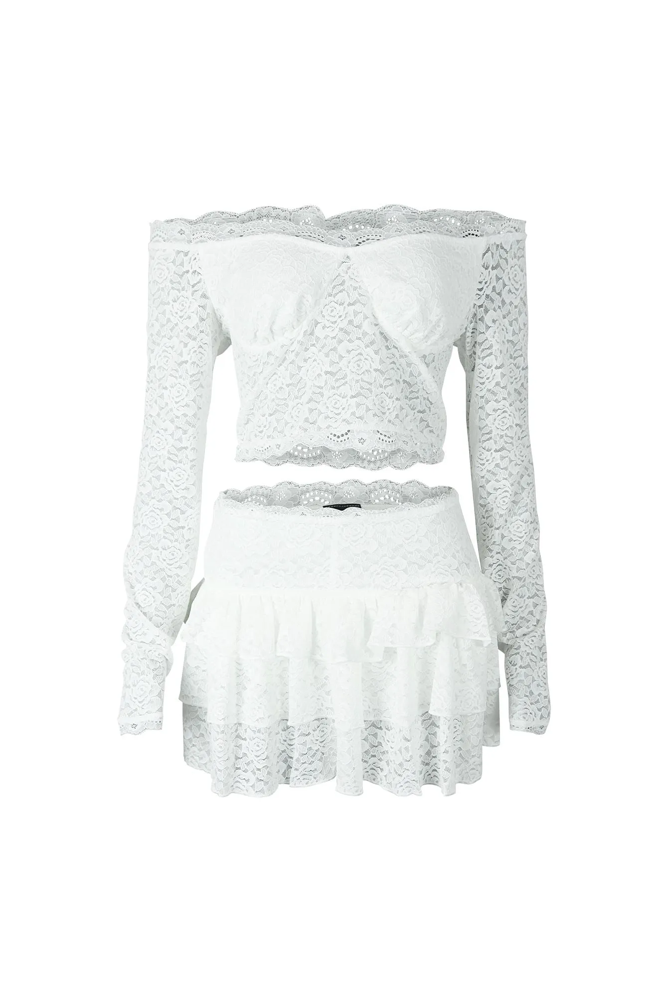 Andrea Lace Off Shoulder Skirt & Skirt SET