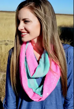 Cotton candy sequin scarf
