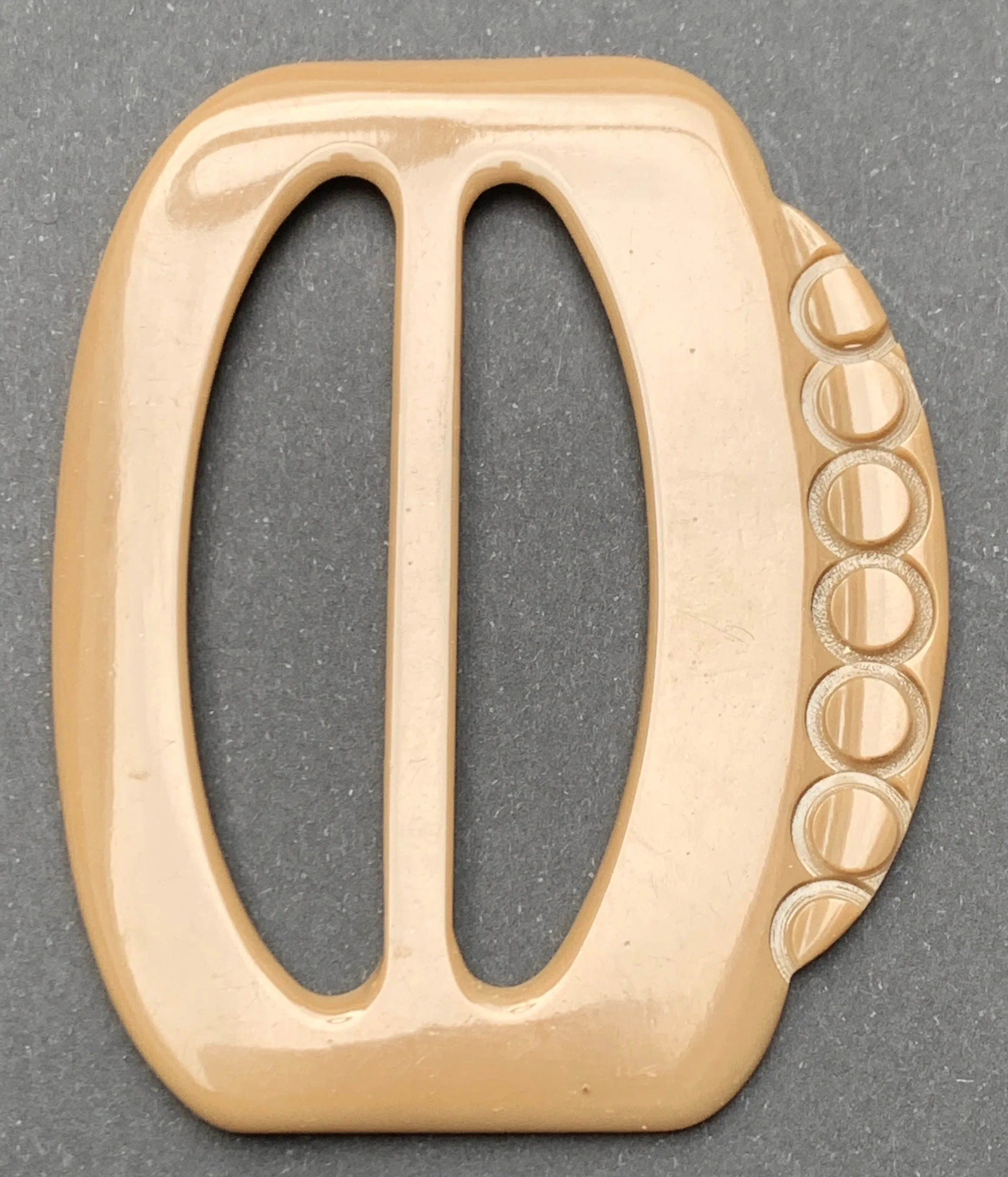Deliciously Curvy 1940s French  6cm Buckle - Fawn or Toffee Brown