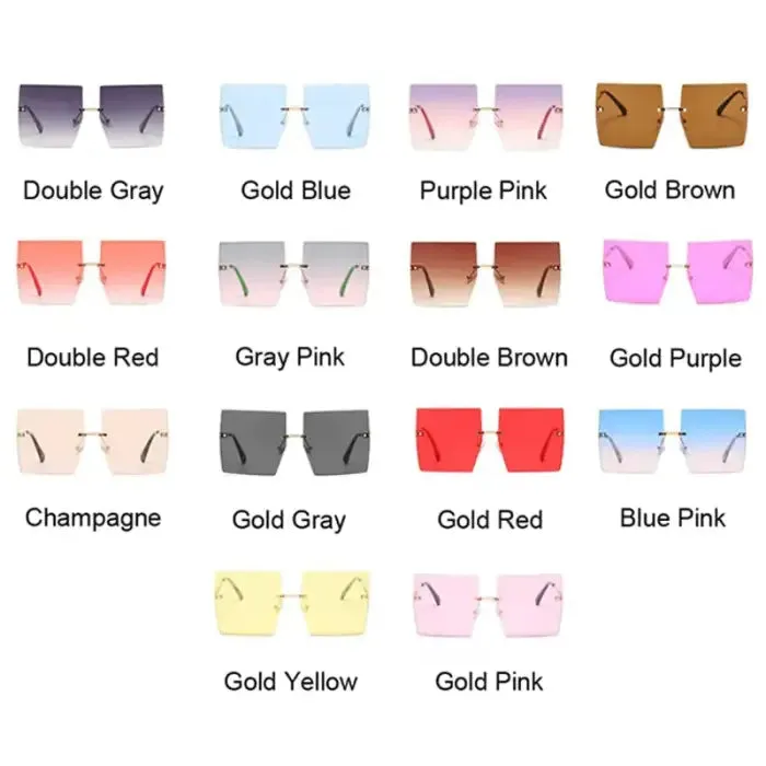 Get Noticed with Trendy Oversized Rimless Sunglasses!