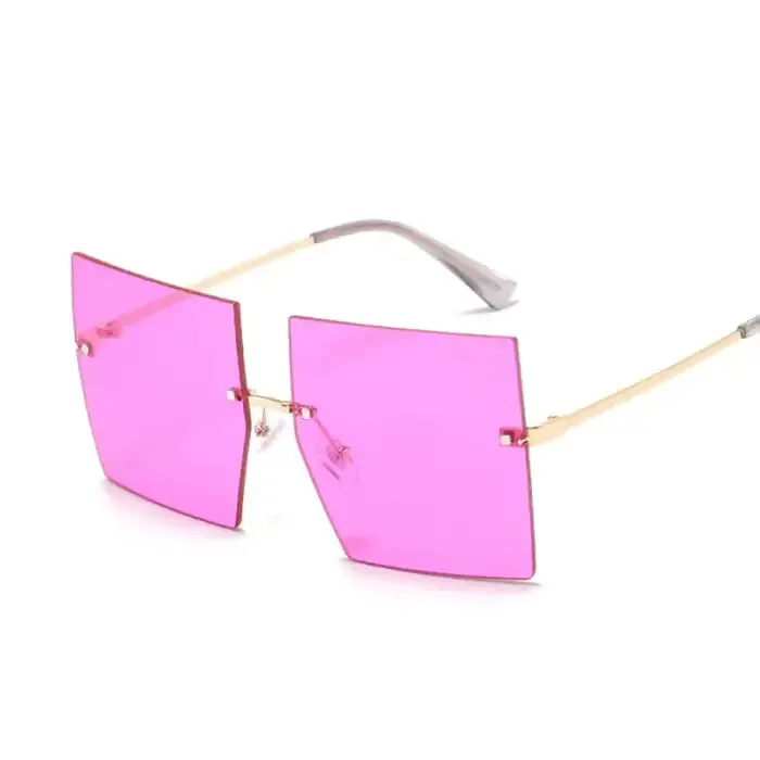 Get Noticed with Trendy Oversized Rimless Sunglasses!