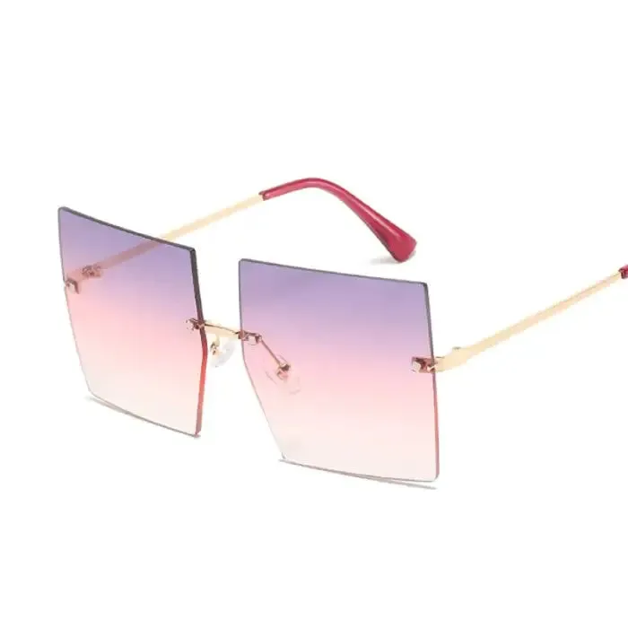 Get Noticed with Trendy Oversized Rimless Sunglasses!