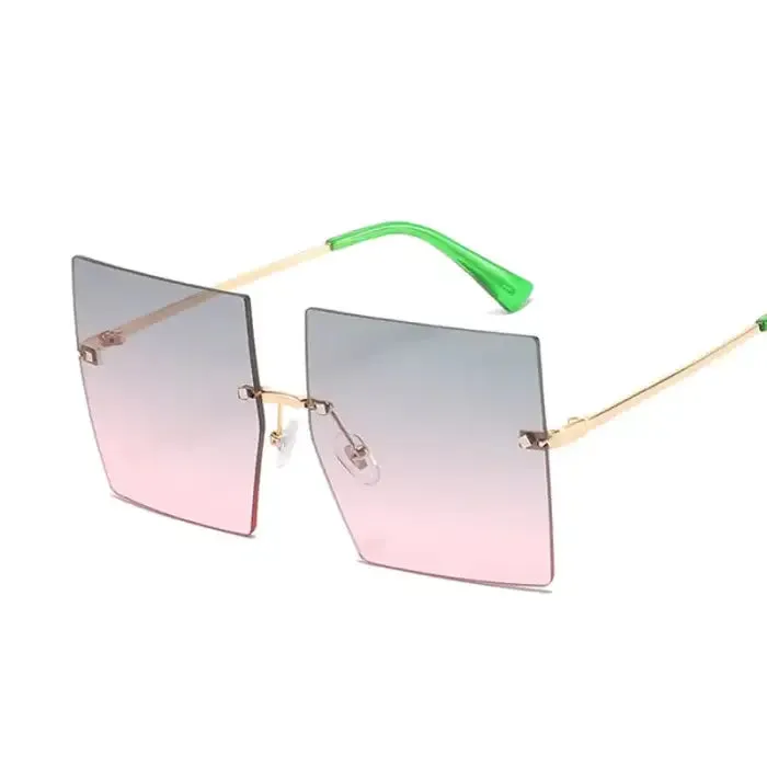 Get Noticed with Trendy Oversized Rimless Sunglasses!