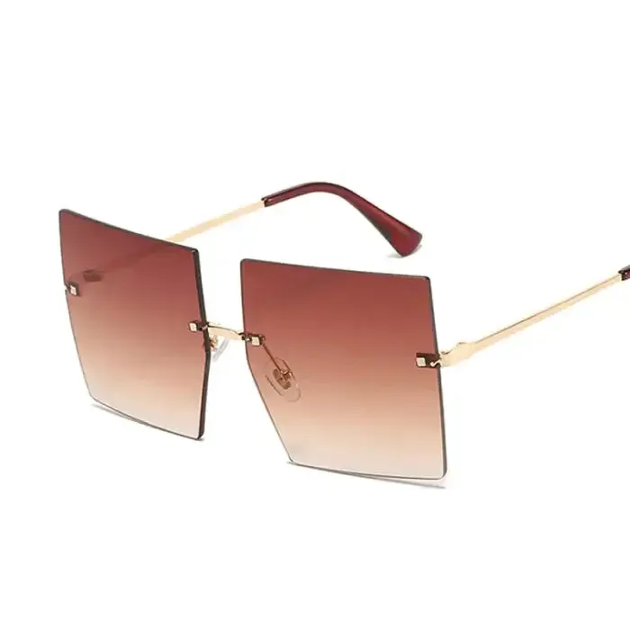 Get Noticed with Trendy Oversized Rimless Sunglasses!