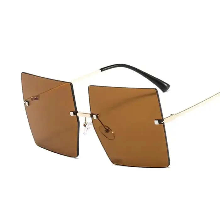 Get Noticed with Trendy Oversized Rimless Sunglasses!