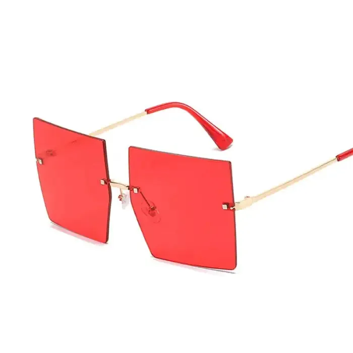 Get Noticed with Trendy Oversized Rimless Sunglasses!