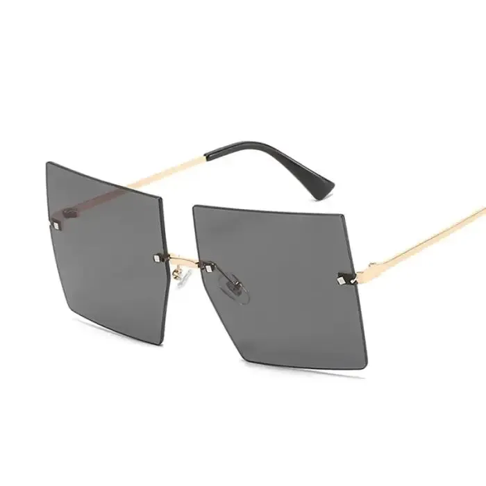 Get Noticed with Trendy Oversized Rimless Sunglasses!
