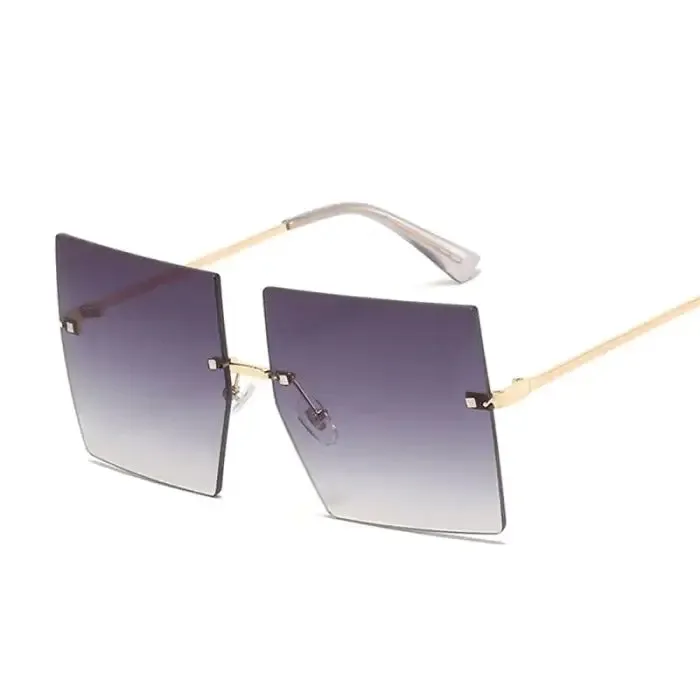 Get Noticed with Trendy Oversized Rimless Sunglasses!