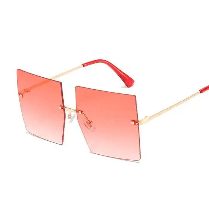 Get Noticed with Trendy Oversized Rimless Sunglasses!