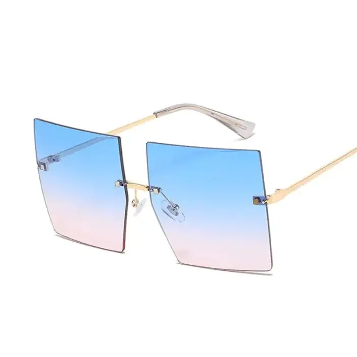 Get Noticed with Trendy Oversized Rimless Sunglasses!