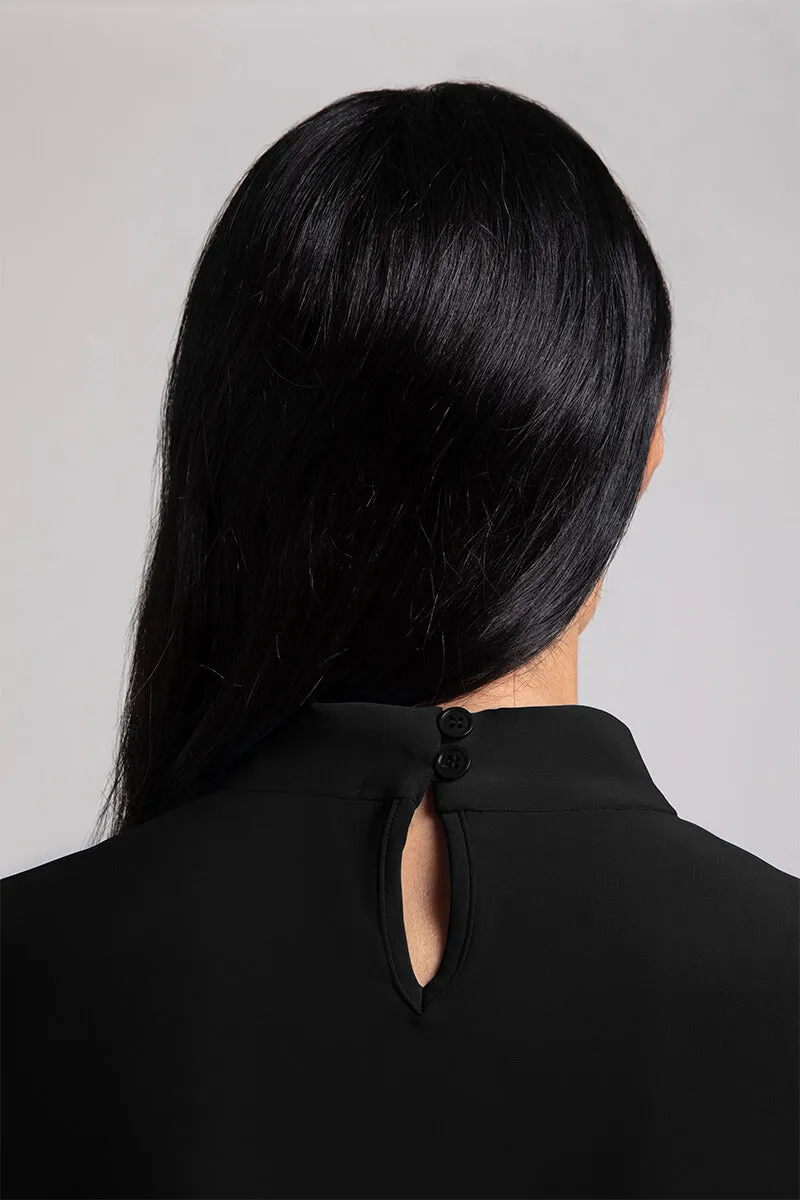Mock Neck Top Relax | Black