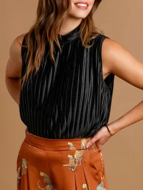 Pleated Tank - Black