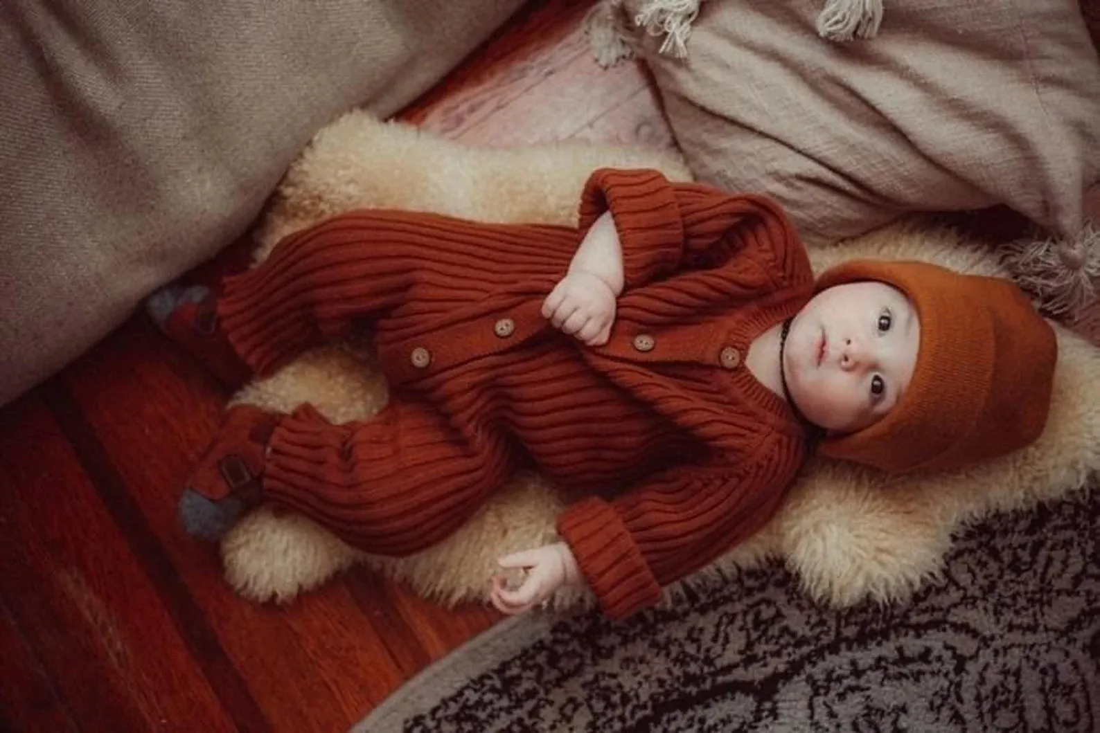 Rib Knitted Baby Jumpsuit