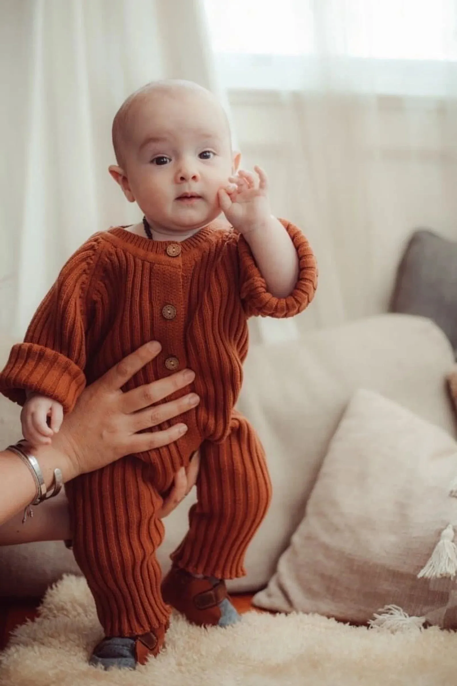 Rib Knitted Baby Jumpsuit
