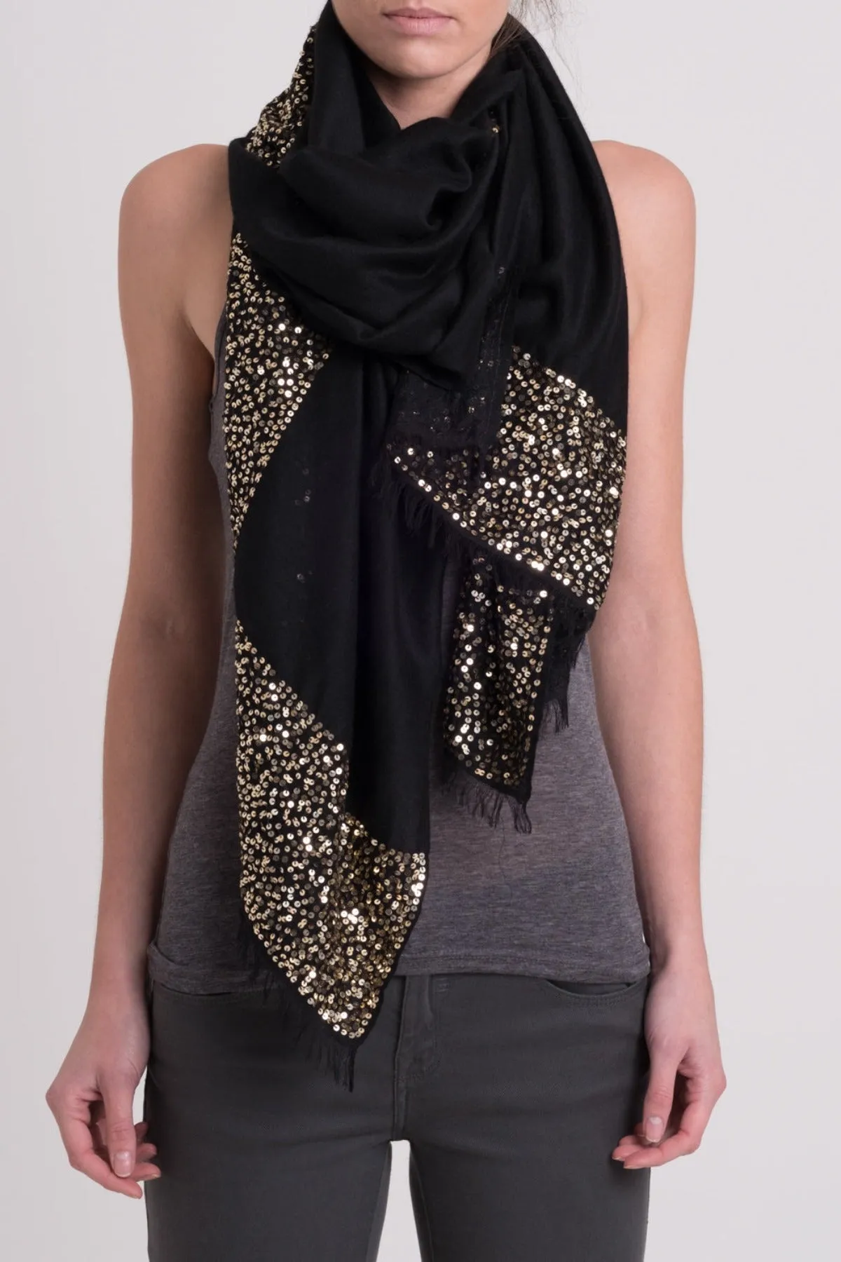 Sparkle scarf - Black/Gold