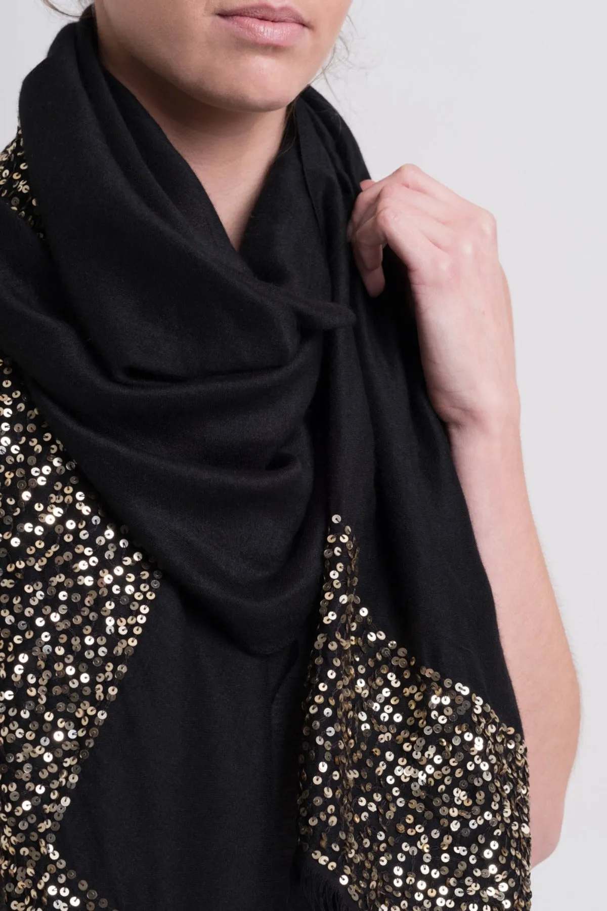 Sparkle scarf - Black/Gold