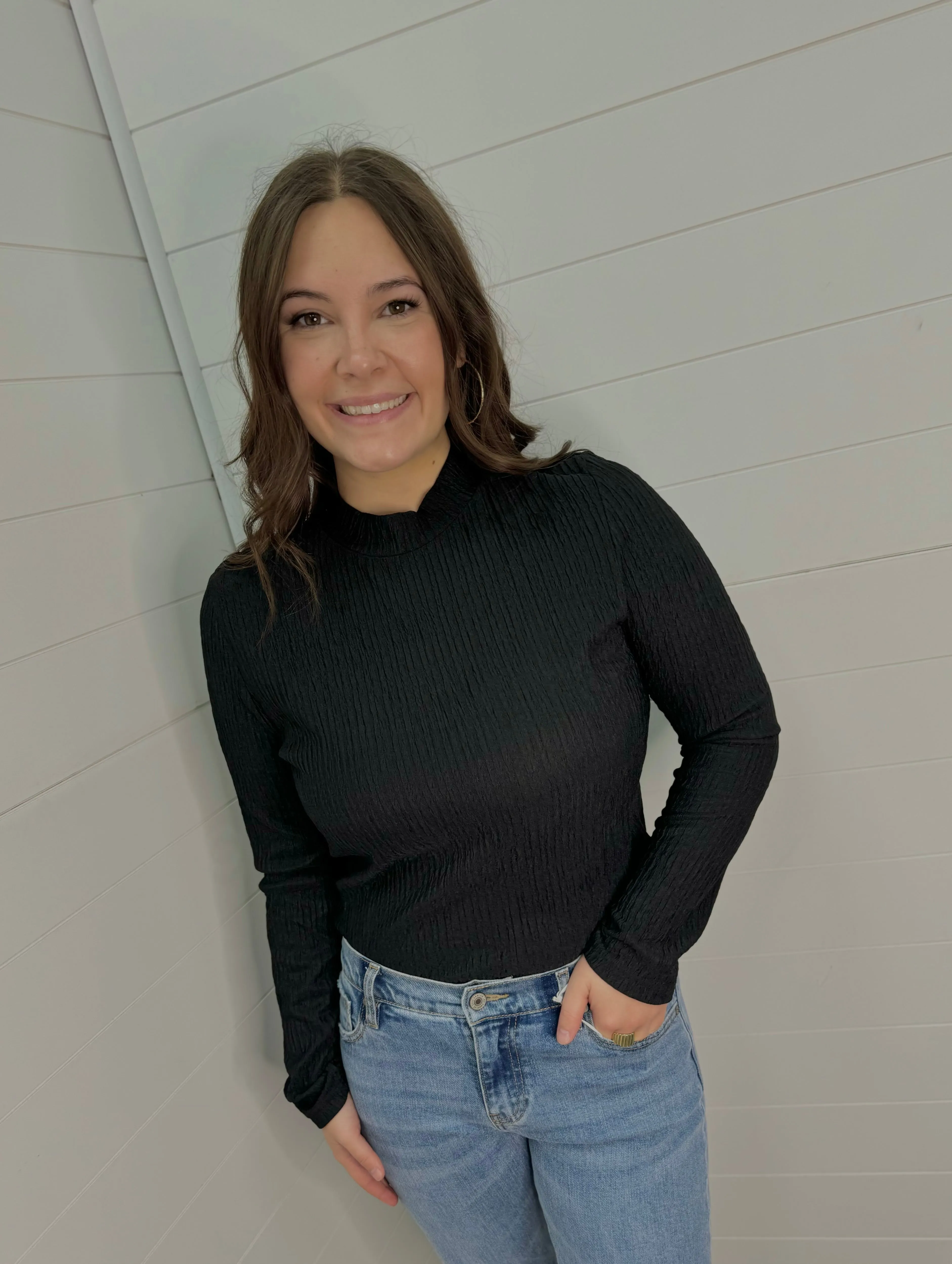 The Sabrena Mock Neck Top