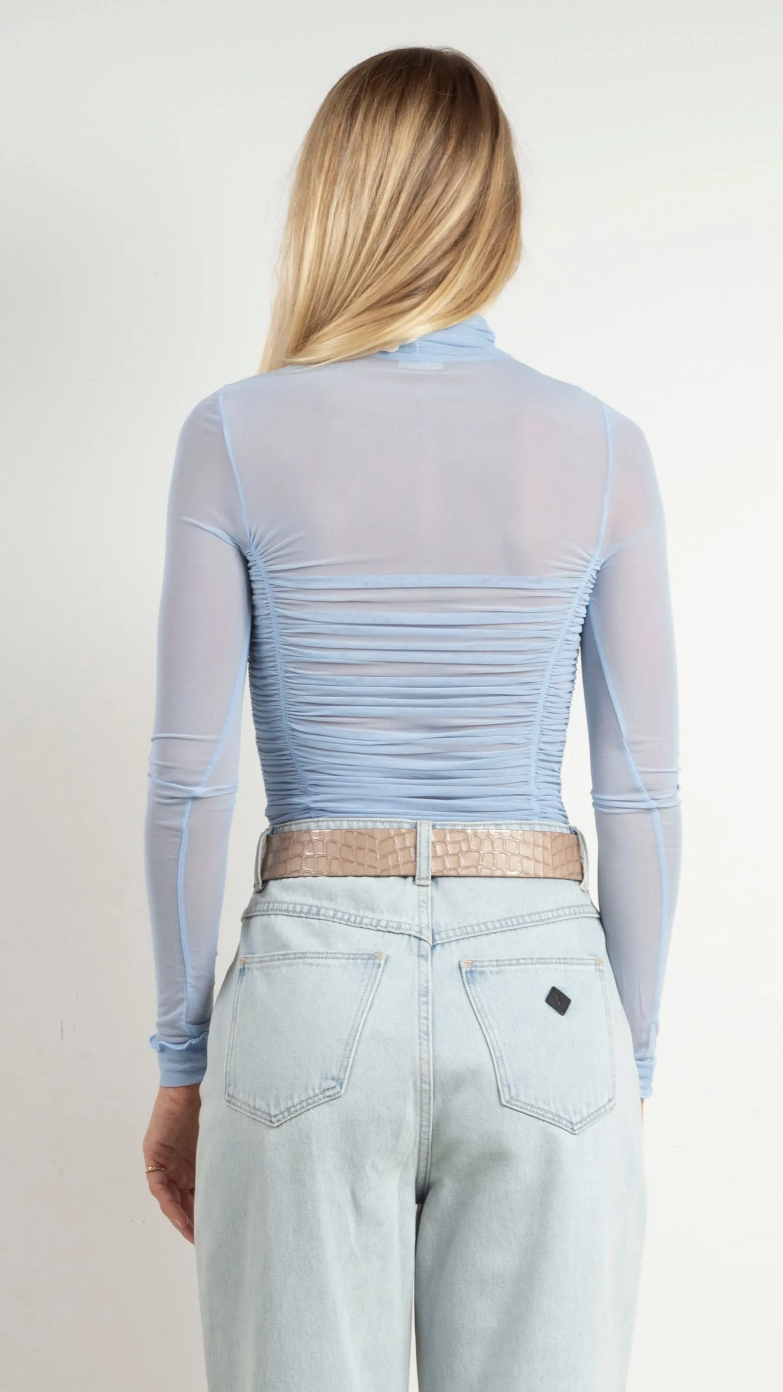 Under It All Printed Bodysuit - Silver Blues
