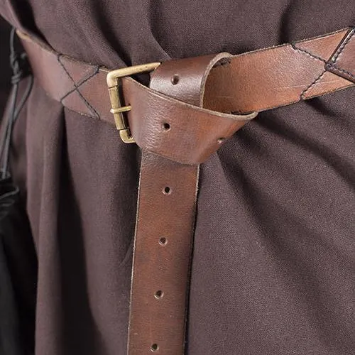 Wide Brown Viking Belt - Leather