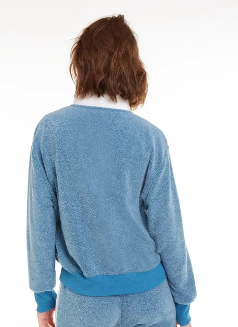 Wildfox Blocked Soto Warm-Up Sweater Jewel
