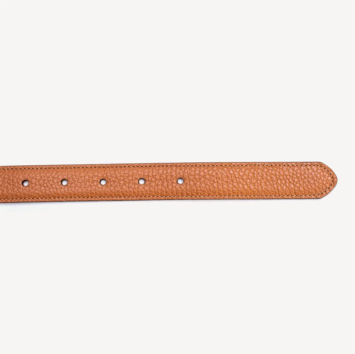 Women's Belt with Round Buckle - Tobacco