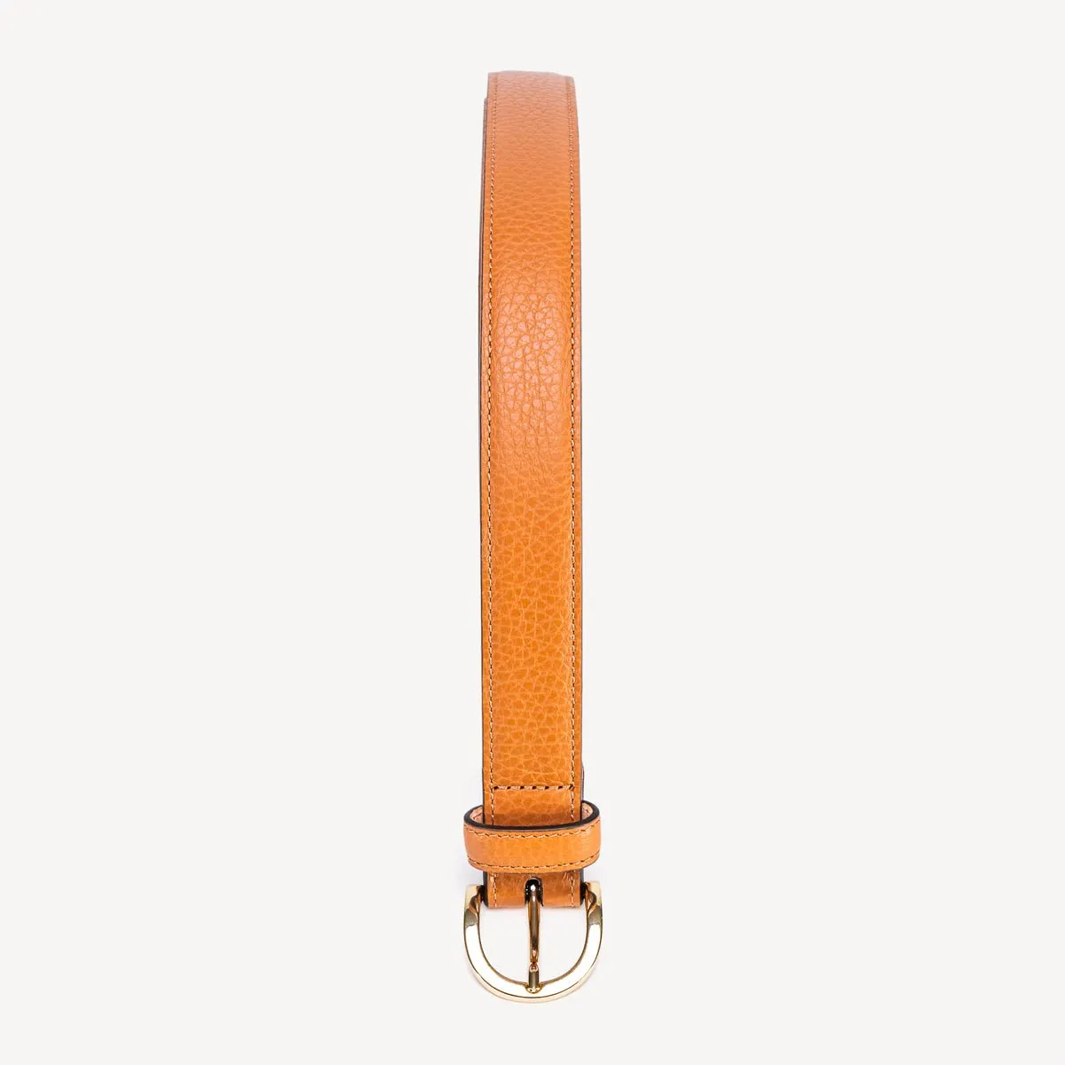 Women's Belt with Round Buckle - Tobacco